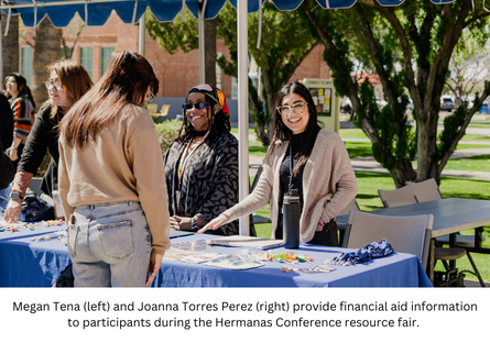 Phoenix College Financial Aid Specialists are on hand to provide information to high school students attending the Hermanas conference.
