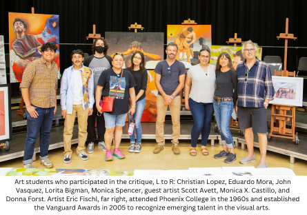 Phoenix College art students with artists Eric Fischl and Scott Avett