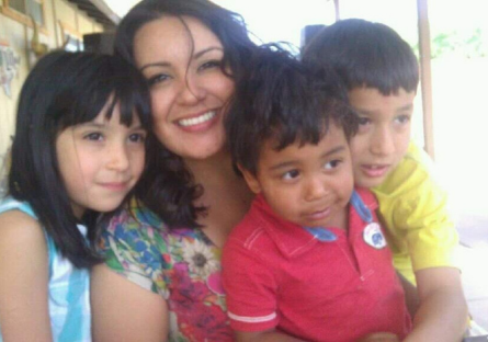 Sarah Nunez as a young mom