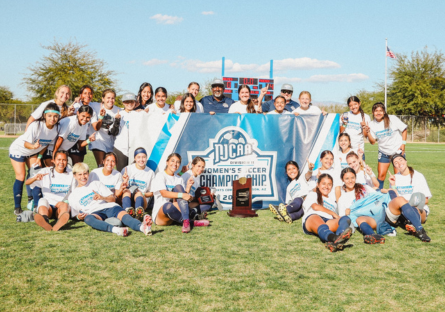 Players and coaches of the PC Women's Soccer 2022 Championship Team