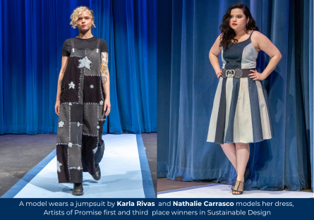 Karla Rivas and Nathalie Carrasco secured first and third places respectively in the Artists of Promise Sustainable Design category