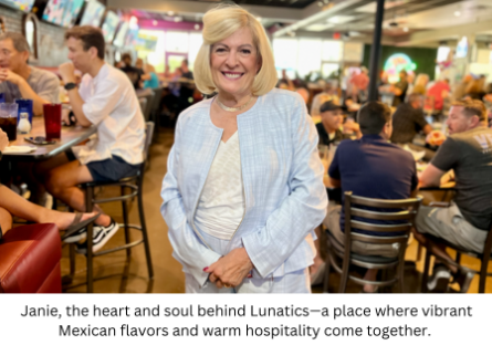 Janie, the heart and soul behind Lunatics—a place where vibrant Mexican flavors and warm hospitality come together. 