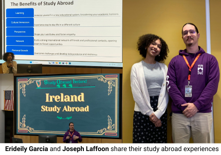 Phoenix College students Erideily and Joseph Laffoon share their experiences studying abroad in Italy and Ireland respectively during Phoenix College's International Education Week activities. 