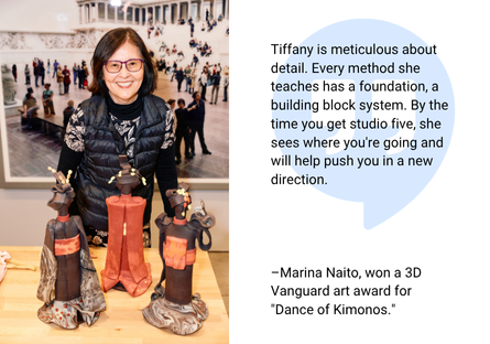 Tiffany's student, Marina Naito, won a Vanguard award this year for her work "Dance of Kimonos"
