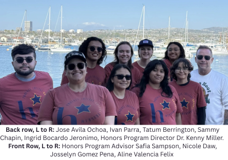 Phoenix College Honor students visit Newport Beach for a whale-watching excursion with a marine biologist. 