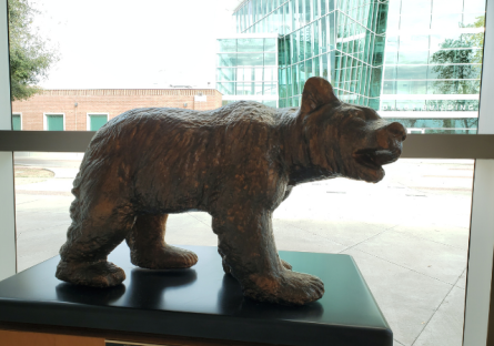Metal Bumstead statue on display in PC Administration Building