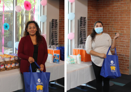 PC students with their baby shower gift bags