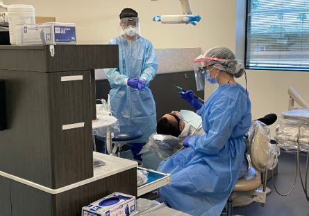 Dental Hygiene and Assisting Students Give Care