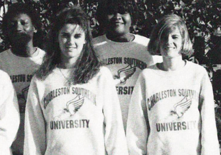 Charleston Southern University Cross-Country team photo in black and white