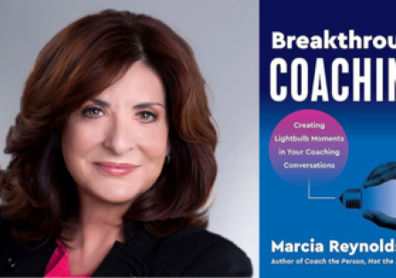 Dr. Marcia Reynolds headshot with a copy of her new book