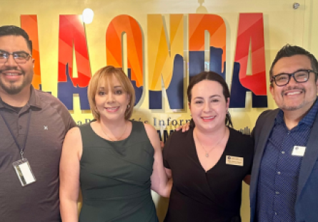 Alfredo H., Paula C. and Ramon C. with Maria Teresa Bonilla